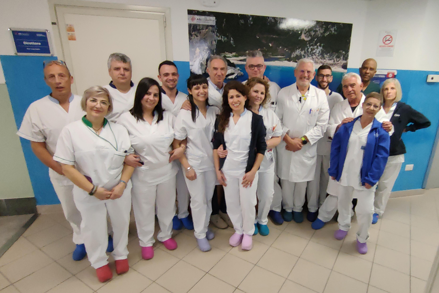 L’équipe del reparto di Ortopedia dell’ospedale di Lanusei.